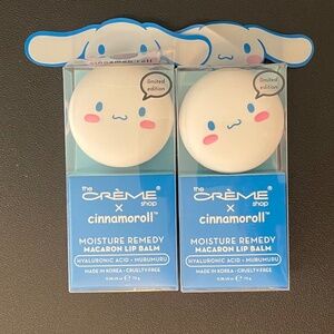 THE CREME SHOP MACARON HELLO KITTY CINNAMOROLL LIP BALM SET - LOT OF 2